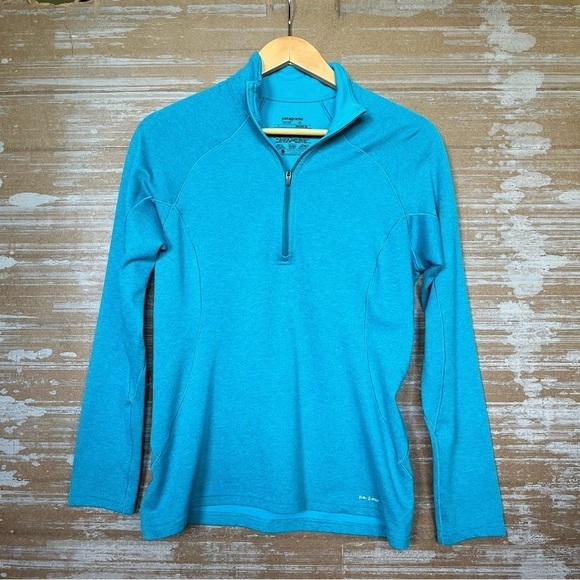 Patagonia Capeline 3 Midweight Quarter Zip Blue Outdoor Hiking Womens S - Picture 1 of 5